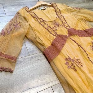 𝅺Vintage Titanic Tea Party Dress in Purple & Yellow by Nataya XL